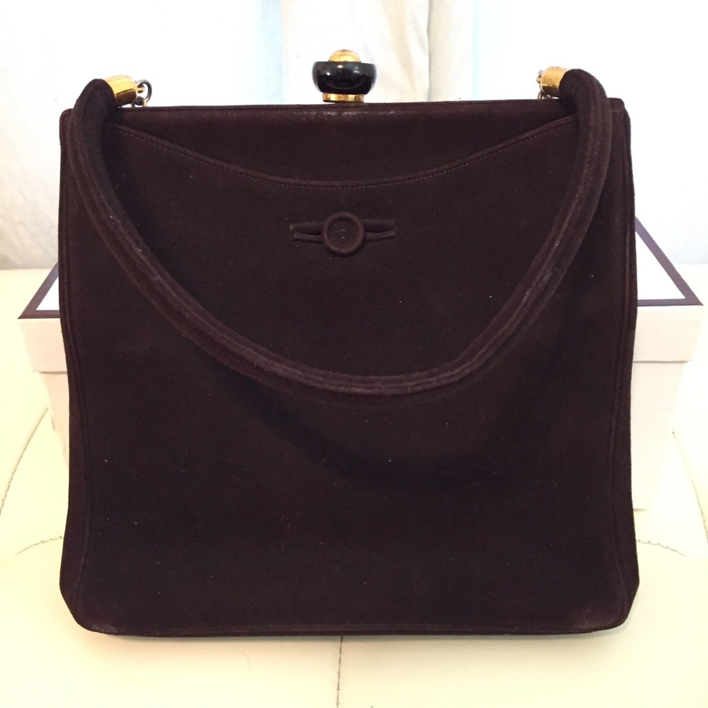 Vintage rare 1940s felt purse with Bakelite clasp